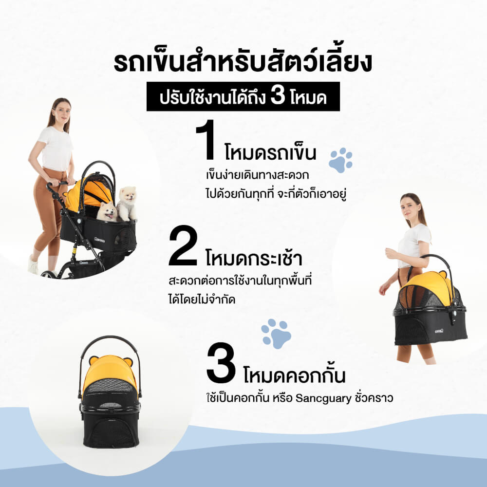 รถเข็นสำหรับสัตว์เลี้ยงแบบ 3 in1 Bernd รุ่น Luna Pet_2